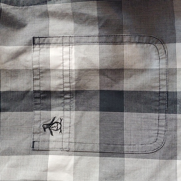 Penguin- Mens Black Gray White Checkered Shirt Sz.Large - Picture 5 of 5